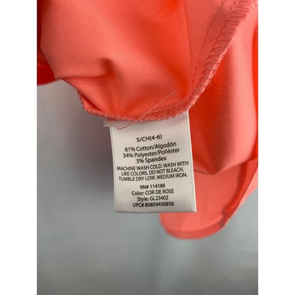 George Coral Button-Up Blouse Size S Wrinkle Resistant - Picture 7 of 7